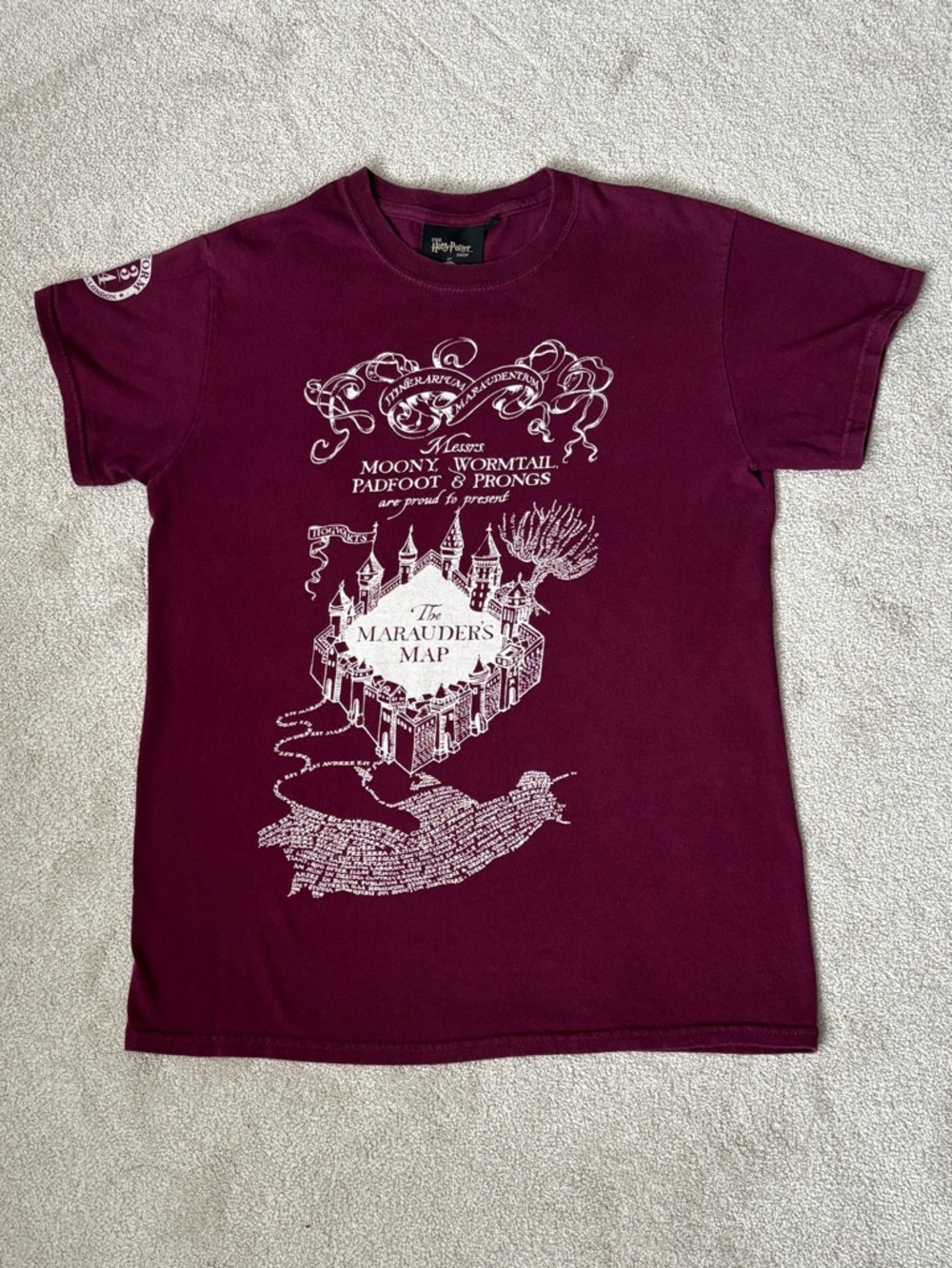 Harry Potter Shop Platform 9 3/4 Marauder's Map Merch T-Shirt Size Small